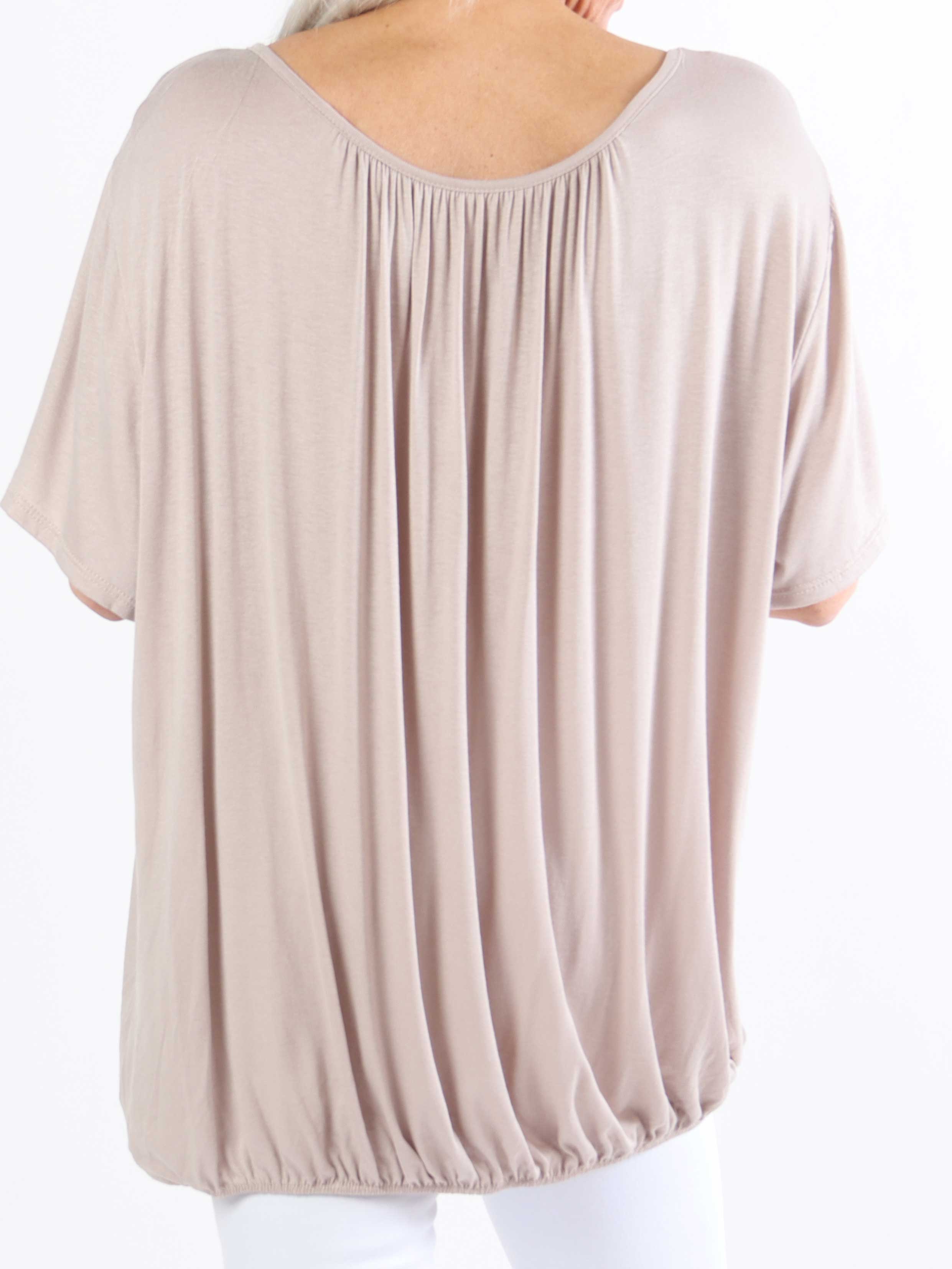 Miracle t-shirt - Basic t-shirt i plus size med resår i nederkanten (bestseller)